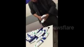 Man sneaks 22 packs of shampoo under trousers