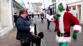 Awesome Grinch impressionist attempts to 'steal Christmas' on streets of northern England