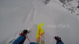 Narrow ski line.