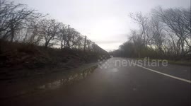 Driving Through Flood Water At Fairburn Ings