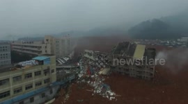 More drone footage of the aftermath of landslide in China's Shenzhen