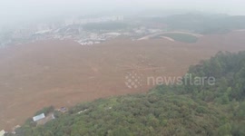 Drone captures rescue work at scene of China landslide