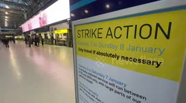 London Waterloo almost empty as train drivers continue strikes