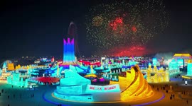 Extraordinary amazing Harbin International Ice and Snow Festival opens In China