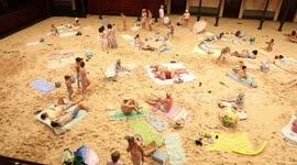 Sydney Festival: Sydney Town Hall transformed into Sandy beachscape for Opera, Australia
