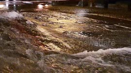 Eltham Road Lewisham water pipe burst and flooded the road