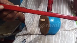 95 year old grandfather plays a rare musical instrument in Jelupang , Tangerang Selatan