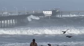 California storm Pineapple Express  blows up pier!