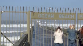 Ocean Beach Pier Closed High Surf Destroying Pier Dangerous