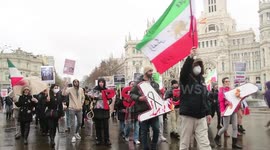 Rally in Madrid, Spain, on anniversary of Ukrainian Airlines Flight 752's downing