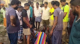 Excavator used to rescue cow from drainage pit in southern India
