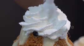Mouthwatering footage shows Korean bingsu shaved ice dessert being made at Michelin rated cafe