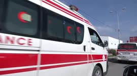 Palestinian ambulance drivers take part in strike against Israeli obstruction of hospitals