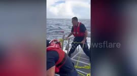 Two Fishermen Rescued After Boat Tipped Over By Huge Wave In San Juan, Puerto Rico