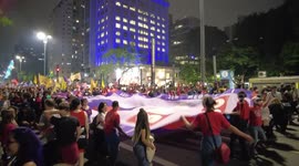 Pro-government demonstration takes place in Sao Paulo after riots in Brazil