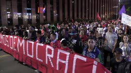 Pro-democracy march after capital attack takes place in Sao Paulo, Brazil