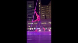 Pro Gymnast SHINES with eye-catching pole dance performance