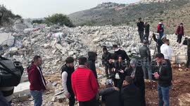 Israeli forces demolish a Palestinian building in Kufr al-Dik village