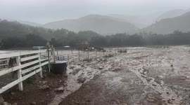 Flash Flooding in Santa Barbara's Los Padres National Forest at Rancho Oso Horse Ranch