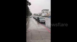 Pouring rain returns in Los Angeles, CA, USA