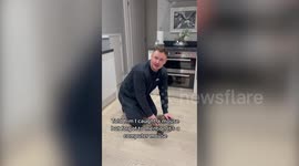 Wife's hilarious prank pretending there's a live mouse in the kitchen - only for husband to find a keyboard mouse