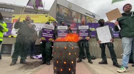 'Claps don't pay the bill': Workers strike outside London Ambulance Service
