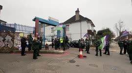 London Ambulance Members of UNISON picket out the Deptford Ambulance Station