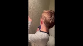 Toddler gets mad for messing up his “Spikey” hair