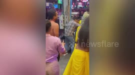 Revellers attack drunk Indian tourists 'harassing dancer at Indian nightclub' in Pattaya