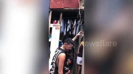 Husband stuck at home with wife finds way to drink beer with friends