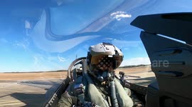 SMOOTH FLYING: US Air Force Pilot Demonstrates Flight In F-16 Fighter Jet In Mission Generation Exercise