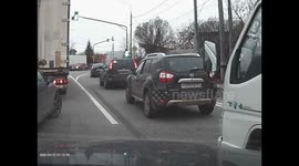 Accident: Near Miss Turns Into Small Crash As Truck Drives Past