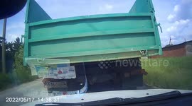 Accident: Reversing Truck Crashes into a Car in a Horrifying Accident