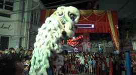 The greatness of the lion dance game attracted hundreds of tourists ahead of the 2574 Kongzili Chinese New Year celebrations