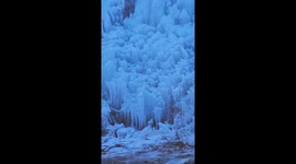 Mesmerising! South Korea's waterfall freezes completely after temperature drops below -10 degrees °C