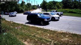 Car Waiting to Turn Left Gets Hit from Behind With Full Impact