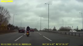 Accident: Caught on Dashcam Biker Falls Onto A314 Highway