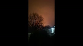 The skies are red because of the fire at the chemical plant in St. Catharines.