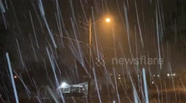 US: Winter Weather Moves Through Northeast Tennessee Producing Snow Squall