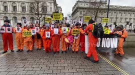 Close Guantanamo Now protest outside Downing Street