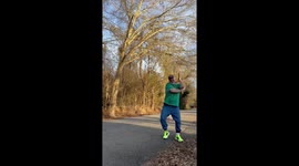 Practicing my nunchuck flipping wile riding my skateboard