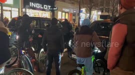 Masked young men attack cab and harass driver in London's Oxford Circus