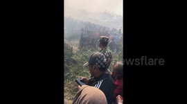 Nepal plane crash: Video shows aircraft wreckage in flames