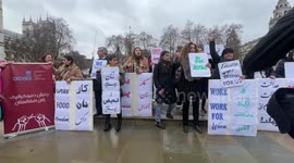 Afghan women protest against the treatment of women under the Taliban regime