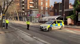 Police cordon near Euston on Sunday morning after suspected drive-by shooting