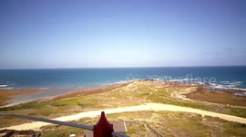 The Seashore Scenery from the top of Angulhas National Park Lighthouse Tower in South Africa