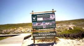 The Southernmost Tip Monument in Angulhas National Park in Western Cape Province South Africa.