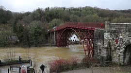 UK floods: Roads and pathways swallowed by water