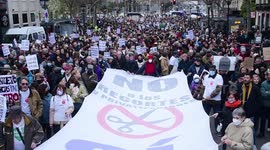 Thousands join huge protest in Madrid, Spain, to improve regional public healthcare
