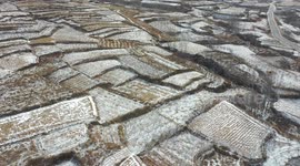 Terraces After Snow In Linyi, China